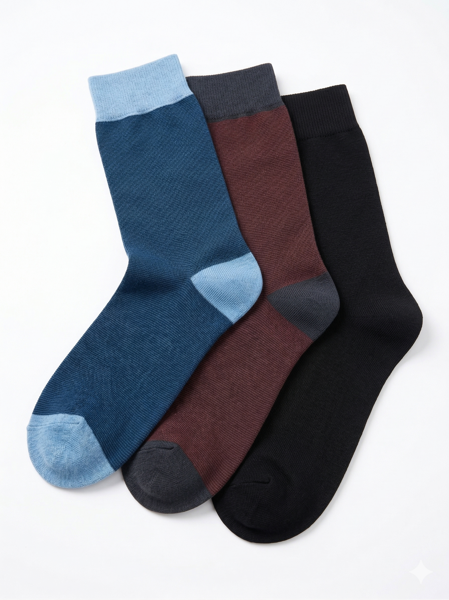 BOSS Pack of 3 Premium Cotton Socks (Blue, Black and Maroon)