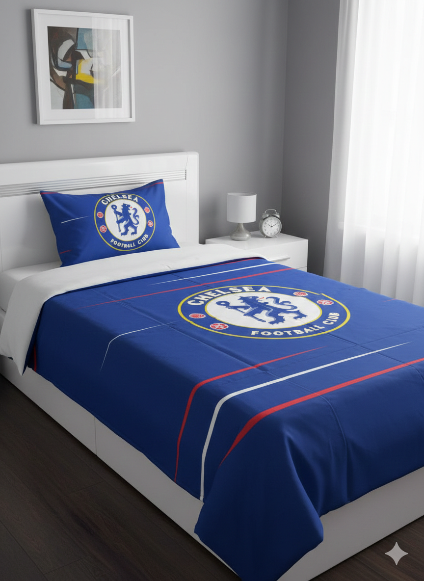 Chelsea FC™ Luxury Blue Single Bedsheet – Stamford Elite Edition