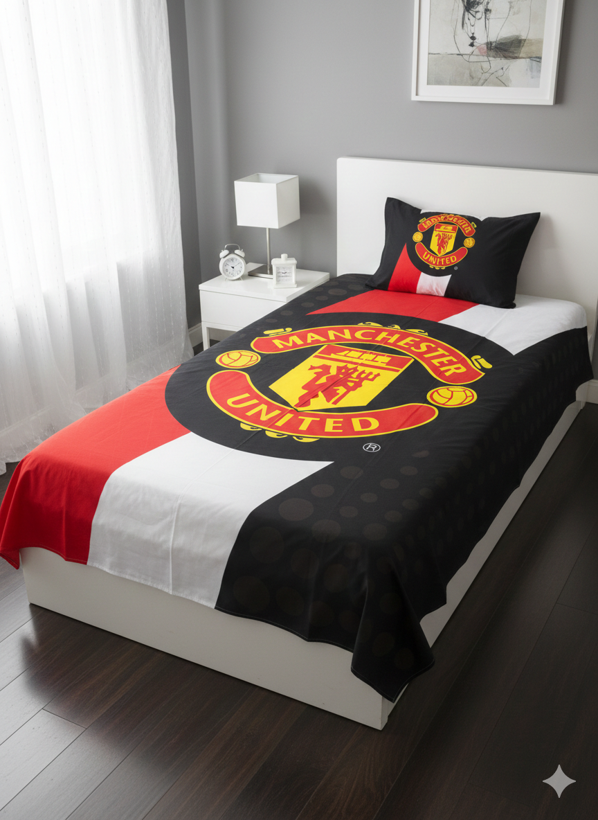 Manchester United™ Luxury Single Bedsheet – Red Devils Elite Edition