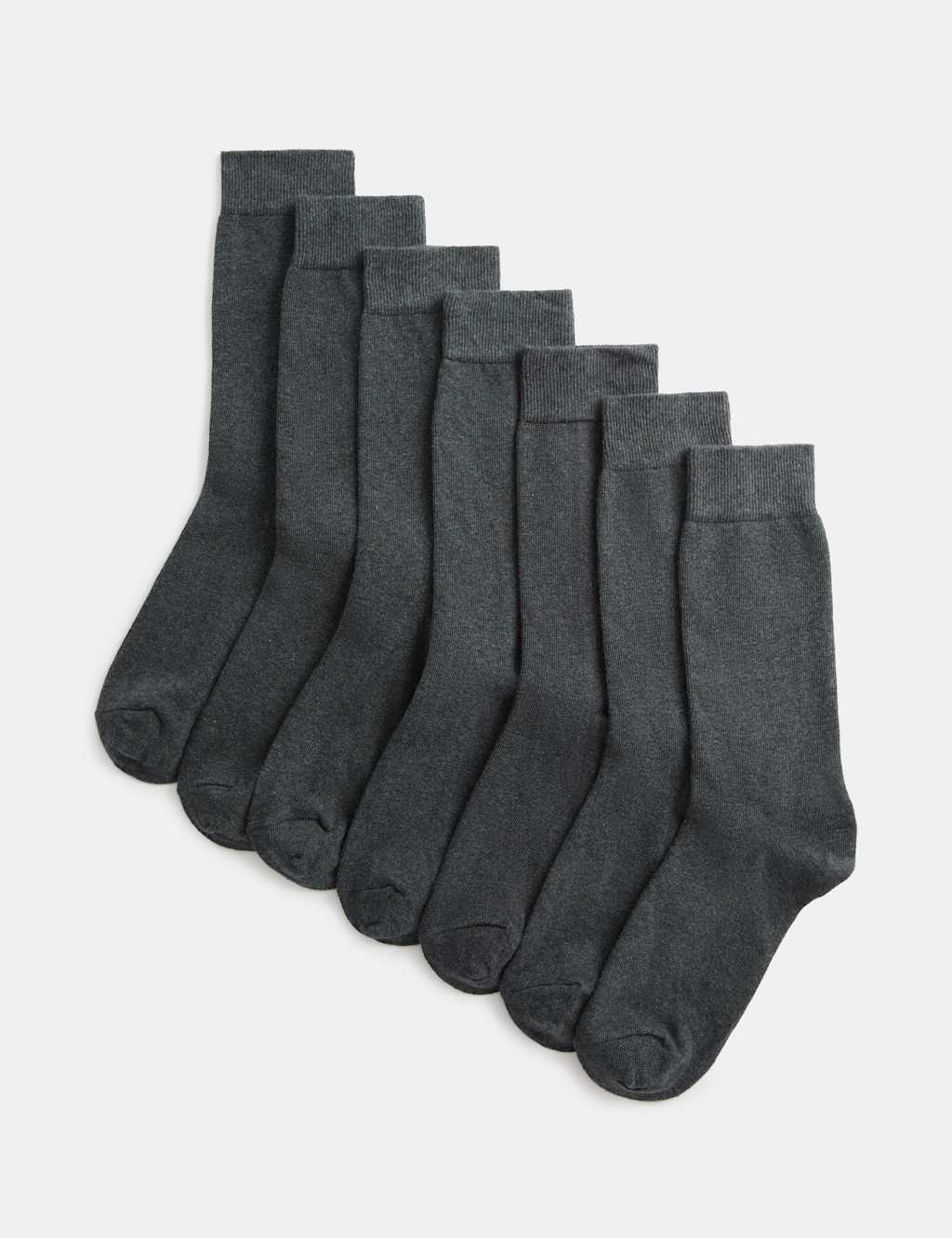 Marks and Spencer 7 Pack Cool & Fresh™ Cotton Rich Socks DARK GREY