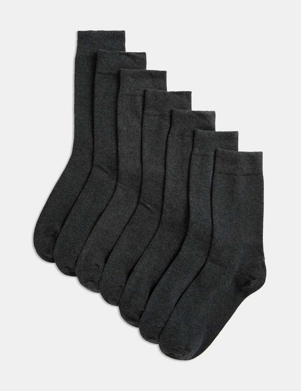 Marks and Spencer 7 Pack Cool & Fresh™ Cotton Rich Socks DARK GREY