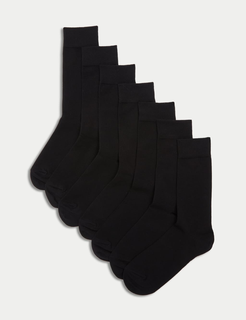Marks and Spencer 7 Pack Cool & Fresh™ Cotton Rich Socks BLACK
