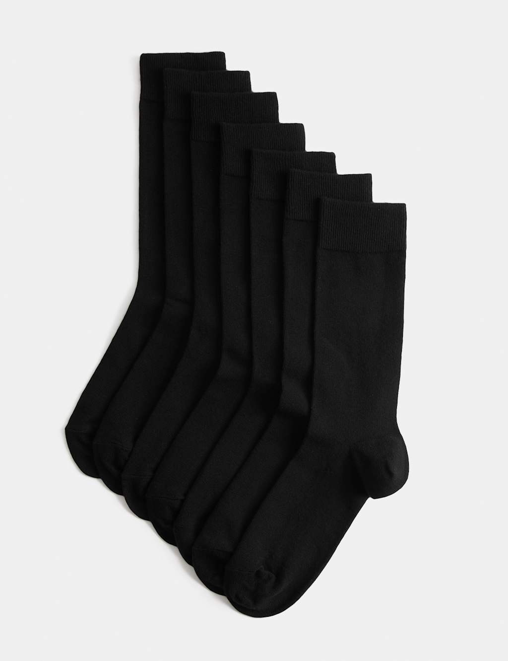 Marks and Spencer 7 Pack Cool & Fresh™ Cotton Rich Socks BLACK