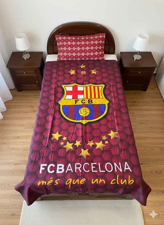 ⚽ FC Barcelona: The Ultimate Reversible Double-Sided Quilt Cover Set