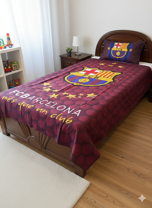 ⚽ FC Barcelona: The Ultimate Reversible Double-Sided Quilt Cover Set
