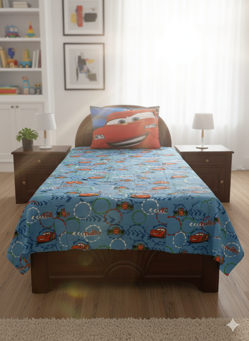 Lightning McQueen Dual-Design Single Quilt Cover Set