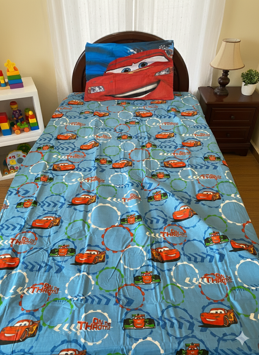 Lightning McQueen Dual-Design Single Quilt Cover Set