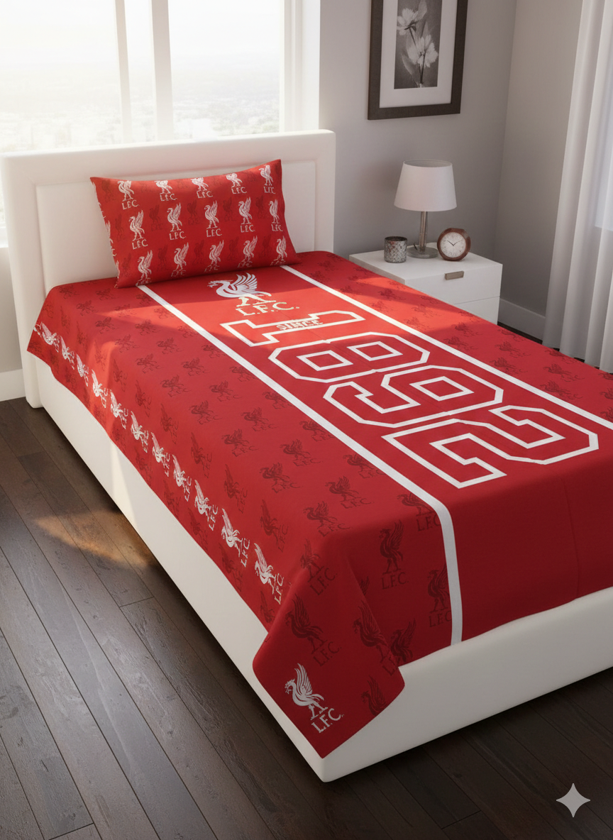 Liverpool FC™ Luxury Red Single Bedsheet – Red Giants Edition