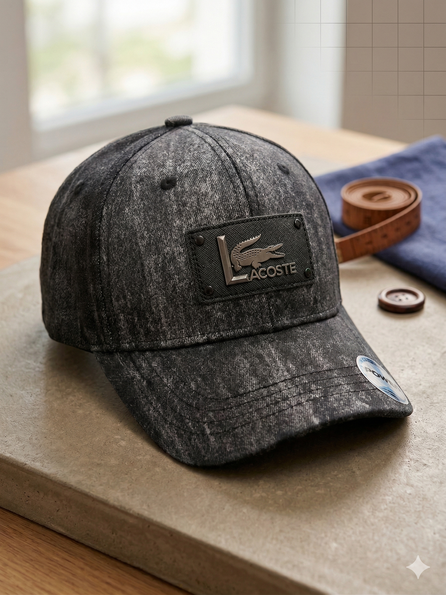 Lacoste Metal Plate Edition – Anthracite Smoke Cotton Cap