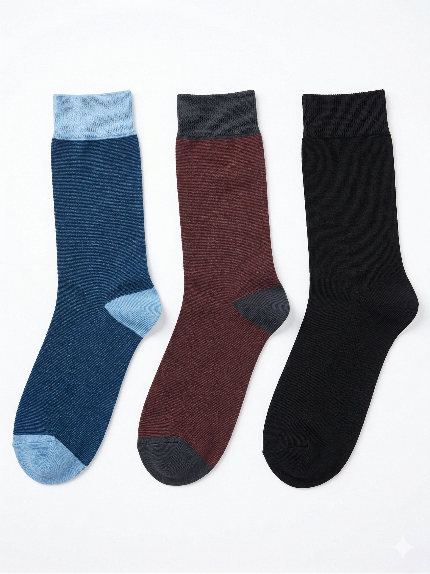 BOSS Pack of 3 Premium Cotton Socks (Blue, Black and Maroon)
