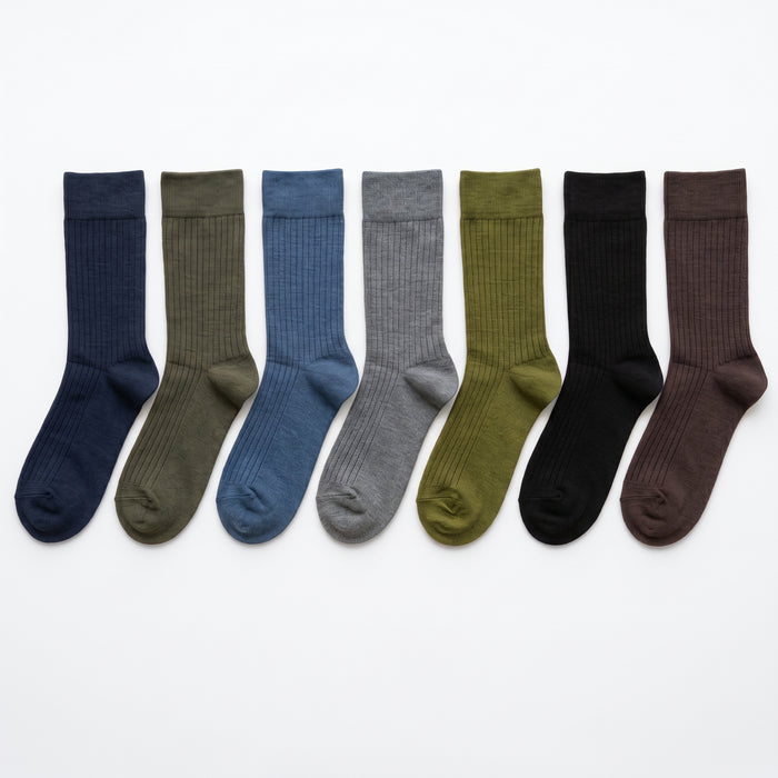 Marks & Spencer 7-Pack Ribbed Formal Crew Socks