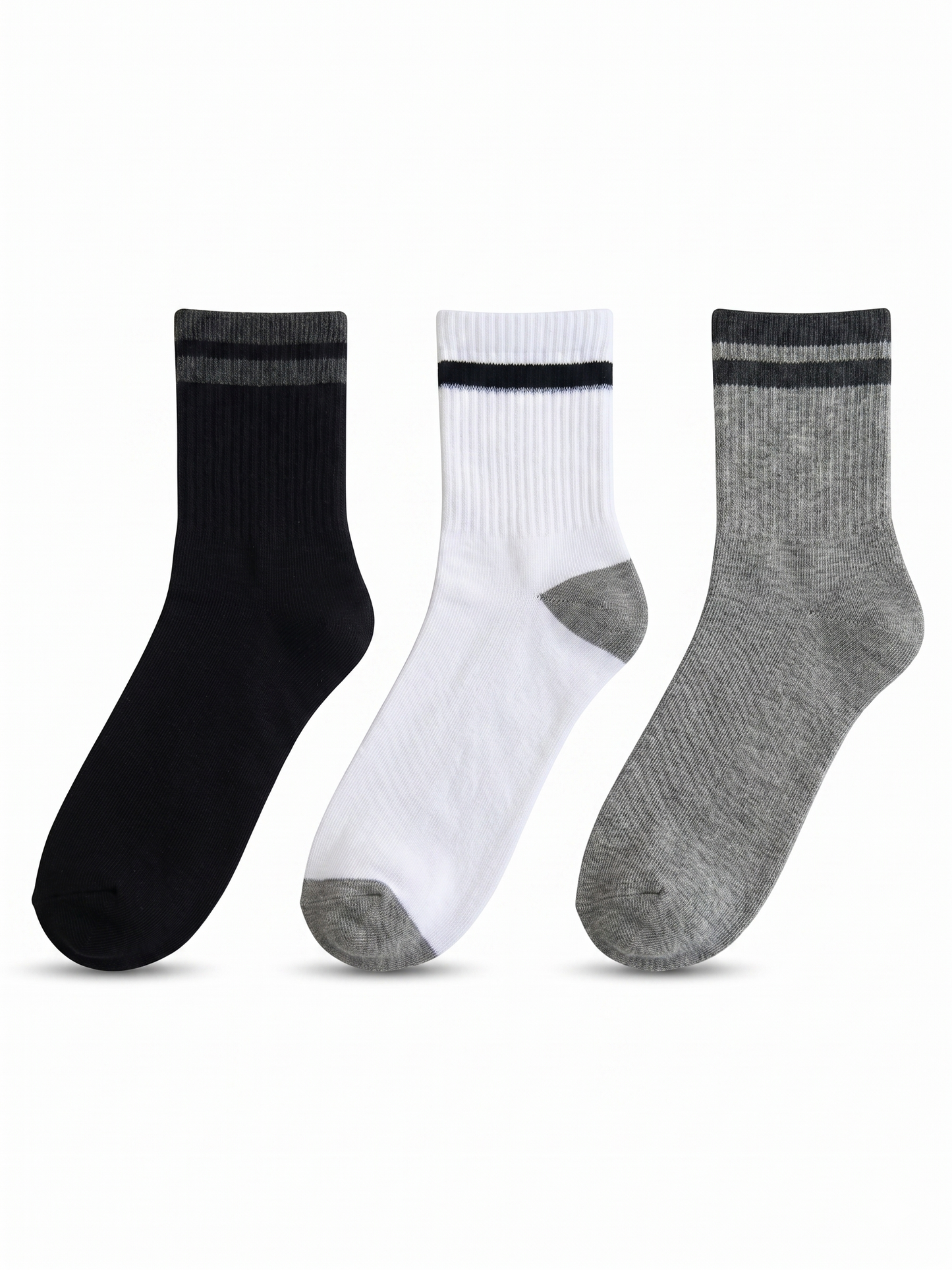 Boss Quarter Socks Pack of 3 (Black, White and Grey)