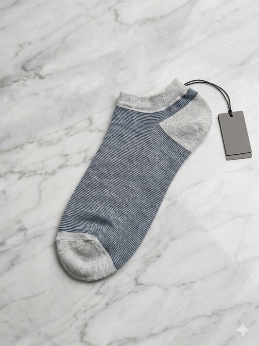 BOSS Pack of 3 Premium Ankle Cotton Socks (Grey, Orange and Green)