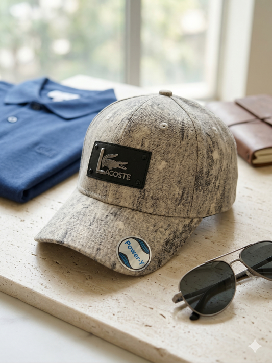 Lacoste Metal Plate Edition – Sandstone Marble Cotton Cap