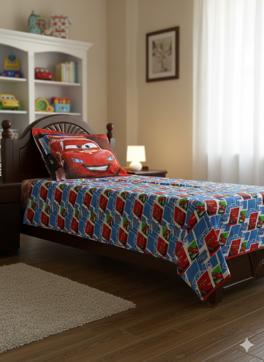 Cars | Dual-Sided Premium Single Quilt Cover
