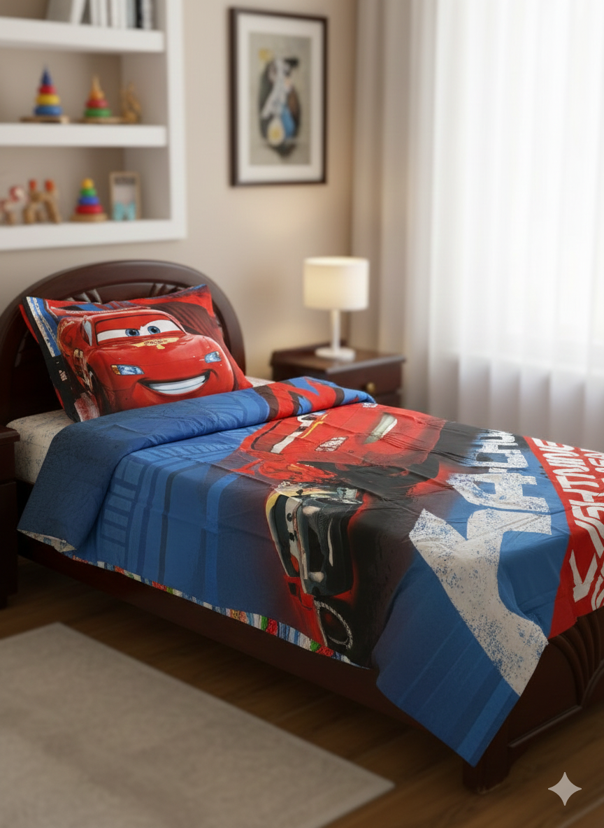 Cars | Dual-Sided Premium Single Quilt Cover