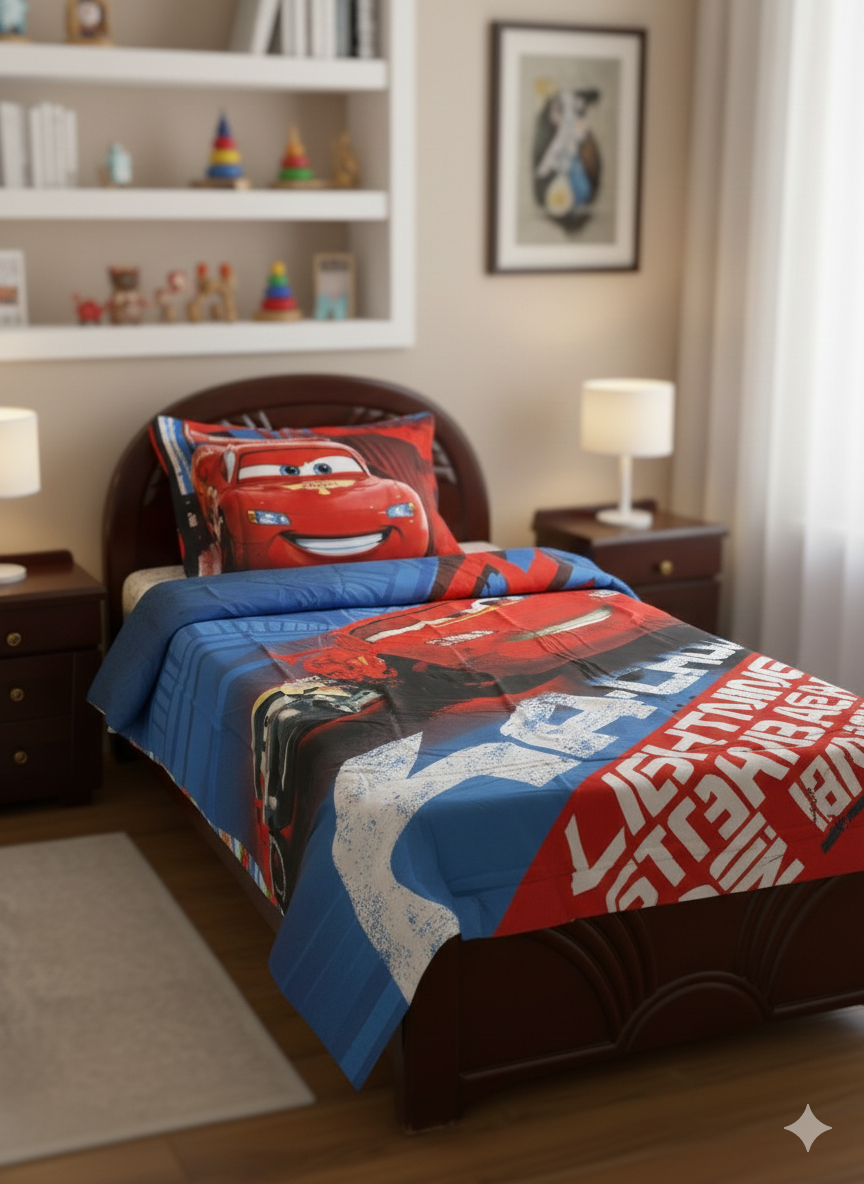 Cars | Dual-Sided Premium Single Quilt Cover